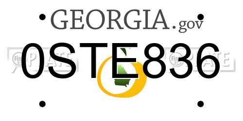 0STE836 Georgia License Plate