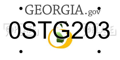 0STG203 Georgia License Plate