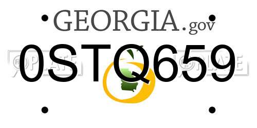 0STQ659 Georgia License Plate