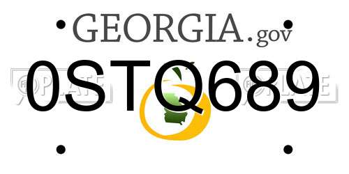 0STQ689 Georgia License Plate