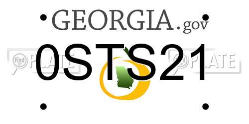 0STS21 Georgia License Plate