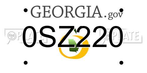 0SZ220 Georgia License Plate