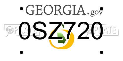 0SZ720 Georgia License Plate