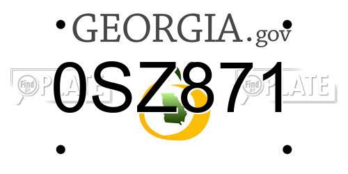 0SZ871 Georgia License Plate