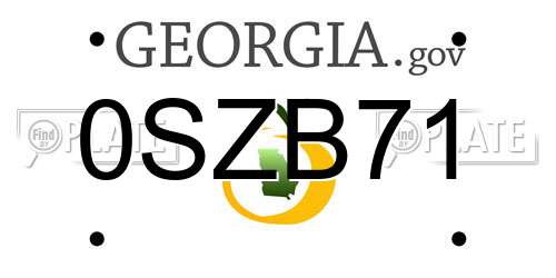 0SZB71 Georgia License Plate