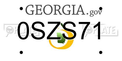 0SZS71 Georgia License Plate