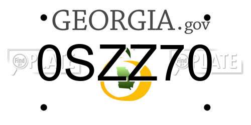0SZZ70 Georgia License Plate