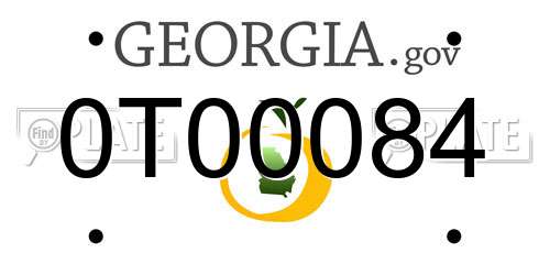 0T00084 Georgia License Plate