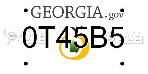 0T45B5 Georgia License Plate