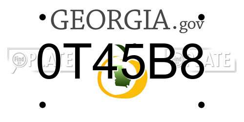 0T45B8 Georgia License Plate
