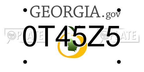 0T45Z5 Georgia License Plate