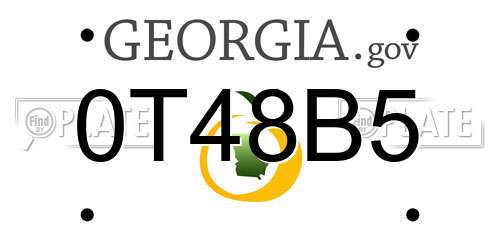 0T48B5 Georgia License Plate