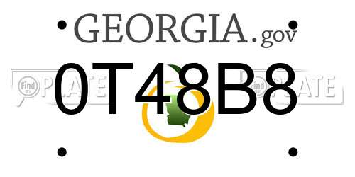 0T48B8 Georgia License Plate