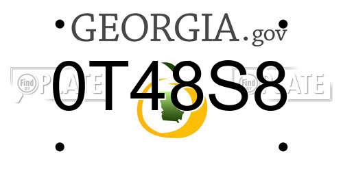0T48S8 Georgia License Plate