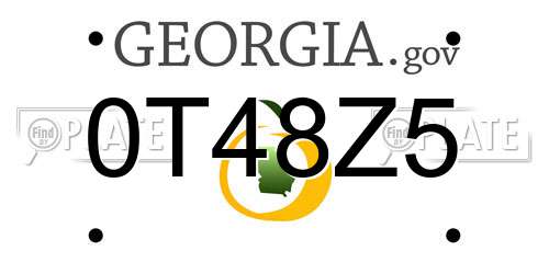 0T48Z5 Georgia License Plate