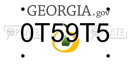 0T59T5 Georgia License Plate
