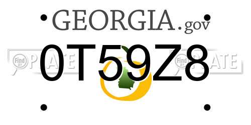 0T59Z8 Georgia License Plate
