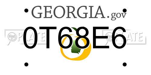 0T68E6 Georgia License Plate