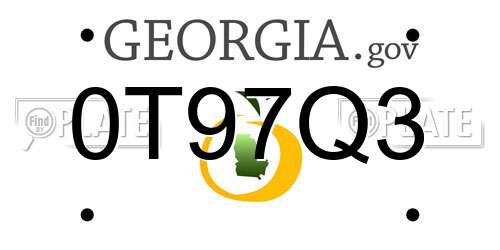 0T97Q3 Georgia License Plate