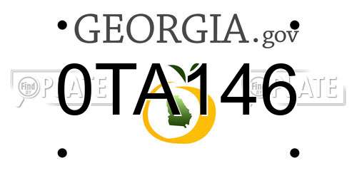 0TA146 Georgia License Plate