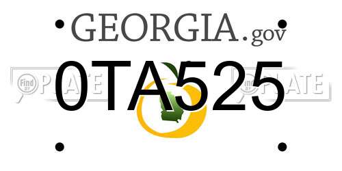 0TA525 Georgia License Plate