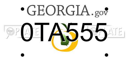 0TA555 Georgia License Plate