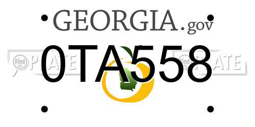 0TA558 Georgia License Plate