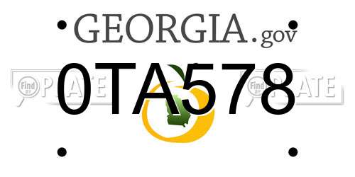 0TA578 Georgia License Plate