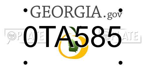 0TA585 Georgia License Plate