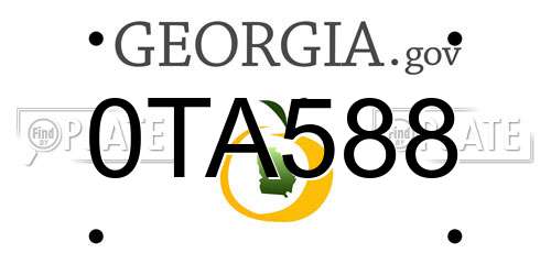 0TA588 Georgia License Plate