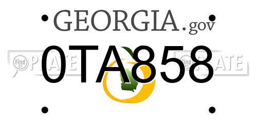 0TA858 Georgia License Plate