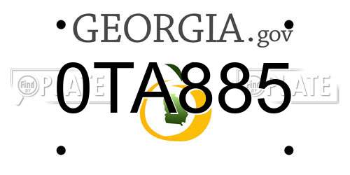 0TA885 Georgia License Plate