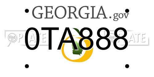 0TA888 Georgia License Plate