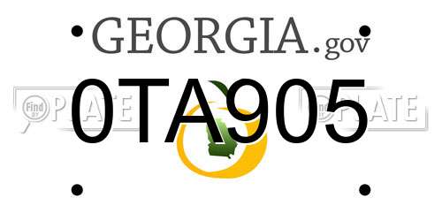 0TA905 Georgia License Plate