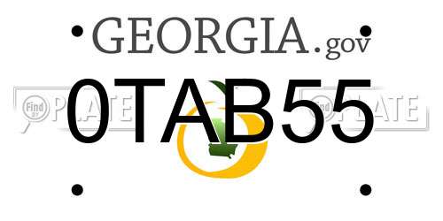 0TAB55 Georgia License Plate