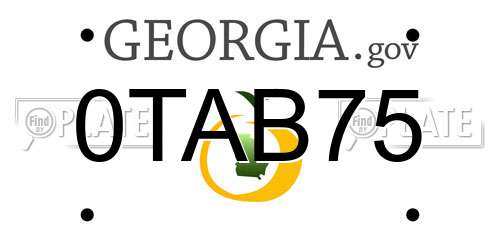 0TAB75 Georgia License Plate