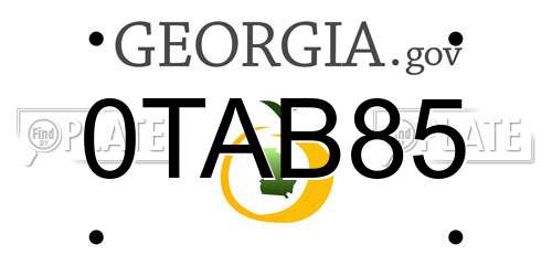 0TAB85 Georgia License Plate