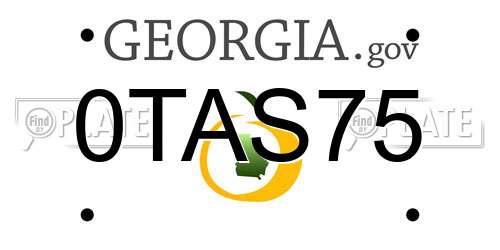 0TAS75 Georgia License Plate