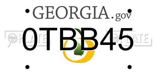 0TBB45 Georgia License Plate