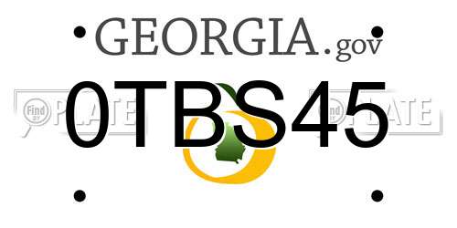 0TBS45 Georgia License Plate
