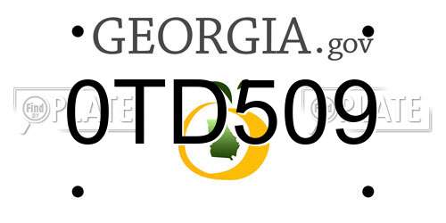 0TD509 Georgia License Plate