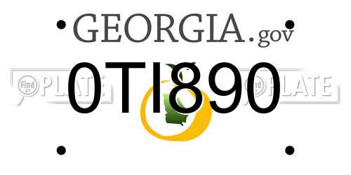 0TI890 Georgia License Plate