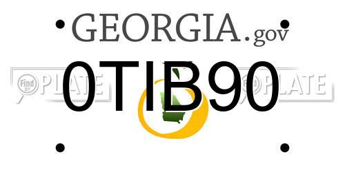 0TIB90 Georgia License Plate