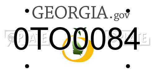 0TO0084 Georgia License Plate
