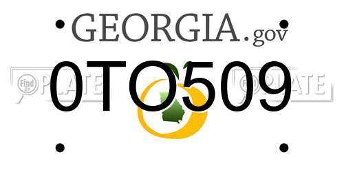 0TO509 Georgia License Plate