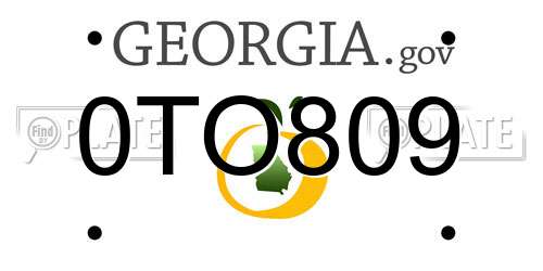 0TO809 Georgia License Plate