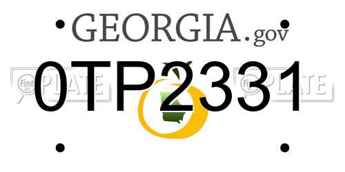 0TP2331 Georgia License Plate
