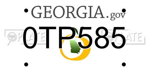 0TP585 Georgia License Plate