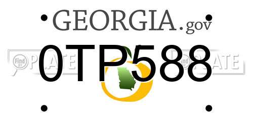 0TP588 Georgia License Plate