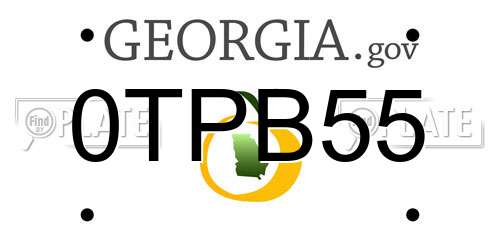 0TPB55 Georgia License Plate